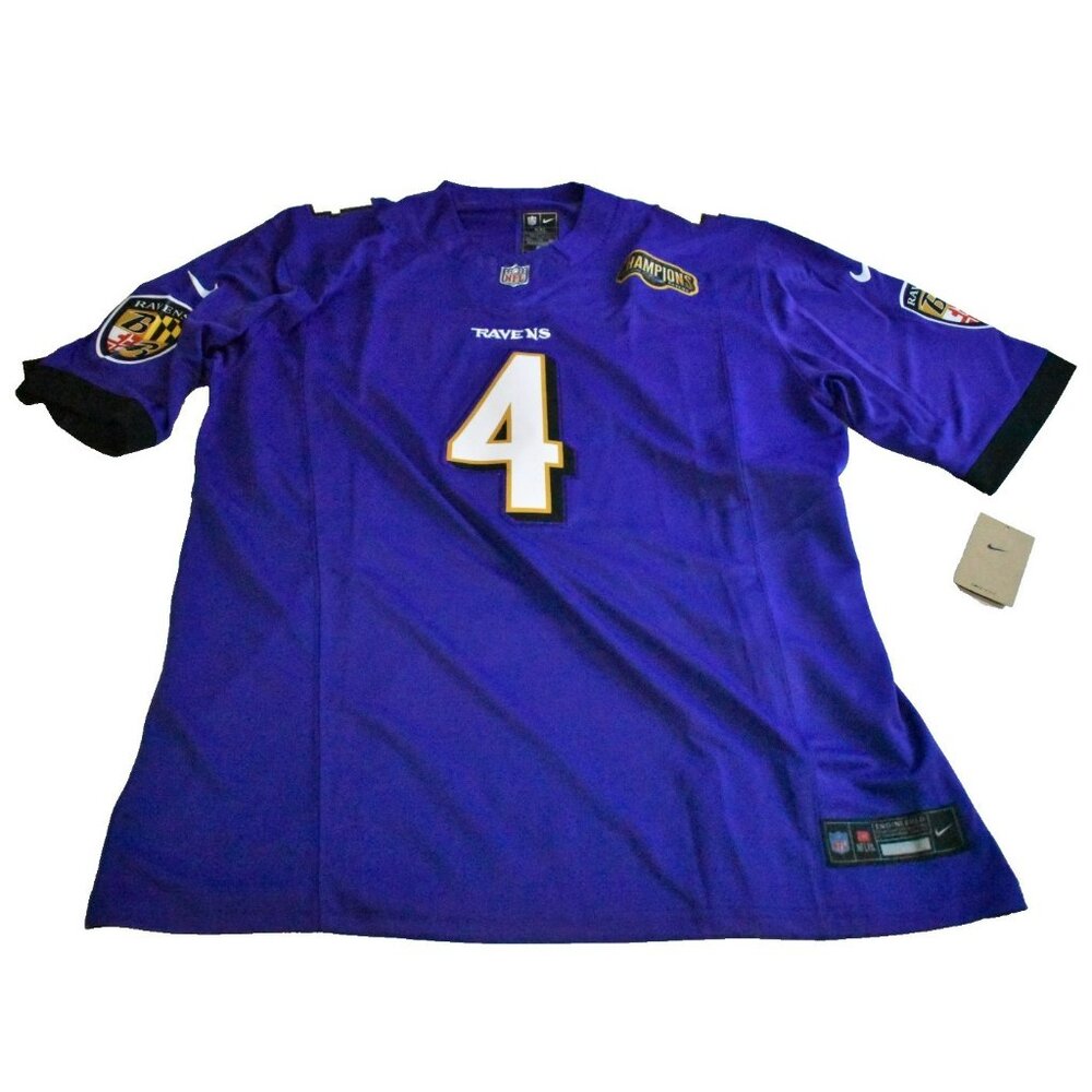 Nike Baltimore Ravens On Field Jersey Purple Ray Flowers #4 Men's XXL AFC North